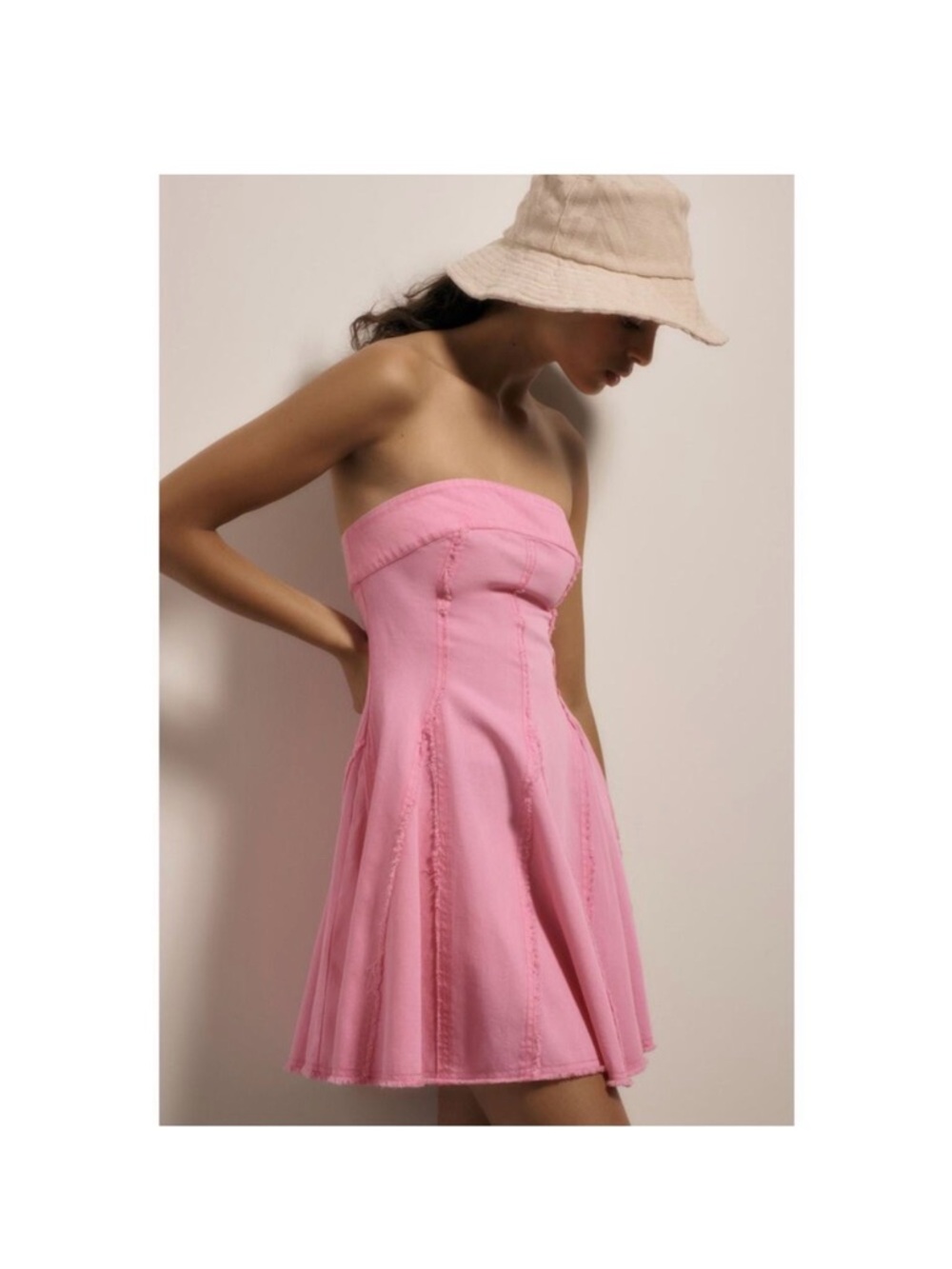 NWT Anthropologie Pilcro Strapless Pink Mini Dress - Picture 3 of 7